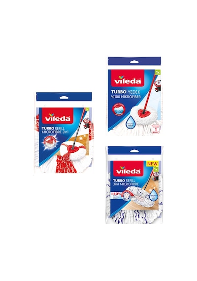 Vileda Turbo Temizlik Seti Mikrofiber Yedek Paspas 3'lü