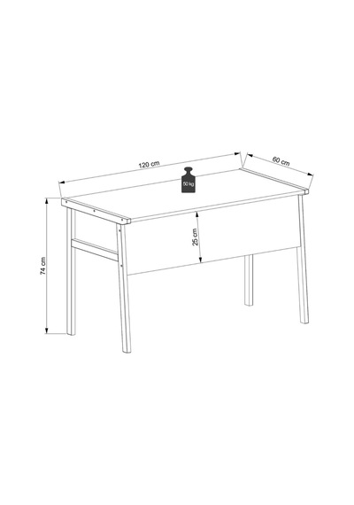 Zenith Çalışma Masası Kitaplık Takım 120cm Antrasit Ceviz