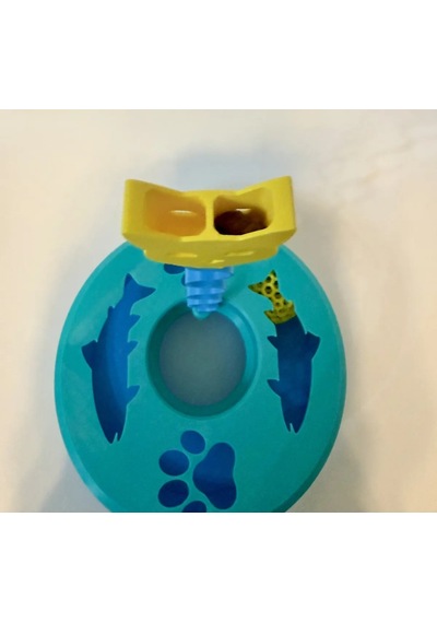 Buradabulabilirsin 3d Baskı Kedi Ödül Bulmacası Yaylı Kedi Başlı Zeka Oyuncağı Kedi Nanesi Bölmeli Turkuaz Sarı Bbz