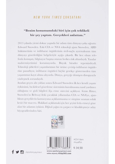 Sistem Hatası: Abd'nin Dünyayı Nasıl Gözetlediğini İfşa Ajanın Hikayesi Sku: Smgstk46fa5054ed