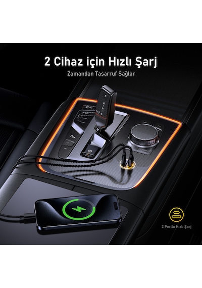 Aohi Superauto 65w Araç İçi Şarjı, 15w Şarj Aleti, Katlanır Telefon Tutucu