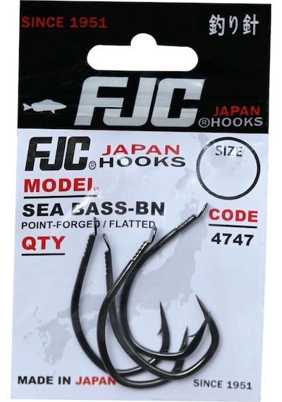 Fjc Fjc4747 Sea Bass Black Nickel Olta İğnesi 1/0 No - 6 Adet 1/0 No - 6 Adet