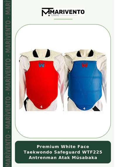 Premium White Face Taekwondo Safeguard Wtf225 Antrenman Atak Müsabaka Beyaz