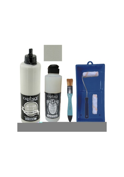Mobilya Boyası-cadence Multisurface H-063 Vizon Gri 500ml Ultimate Vernik Parlak 250ml Satenruloset Gri Gri