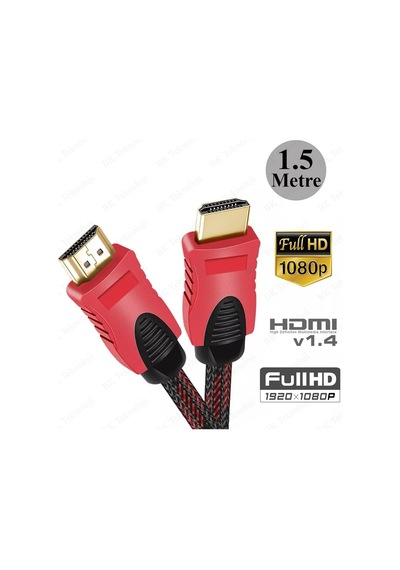 Yüksek Hızlı Full HD 3D Örgülü HDMI Kablo - 1.5 Metre