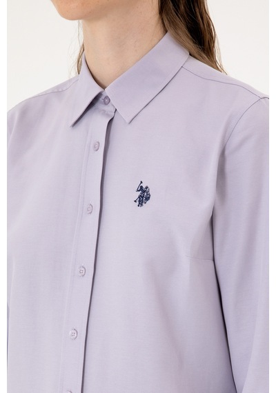 U.S. Polo Assn. Kadın Mor Uzun Kollu Basic Gömlek 50316711-VR245 U.S. Polo Assn. Kadın Mor Uzun Kollu Basic Gömlek 50316711-VR245