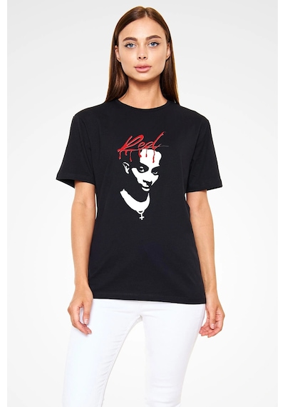 Adrift Playboi Carti Baskılı Unisex Beyaz Tişört Siyah