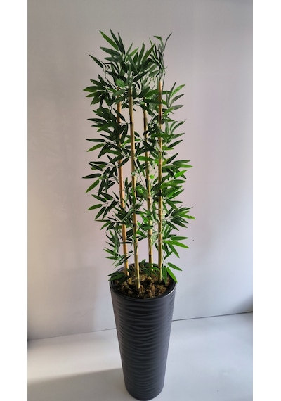 Rüzgar Yapay Çiçekçilik 180 Cm Kumsal Saksıda Bambu Yeşil