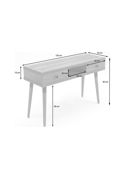 Mobenta Modest Entry Masif Ahşap Dresuar, 2 Çekmece & 1 Bölme - 120 Cm, Cv Ceviz