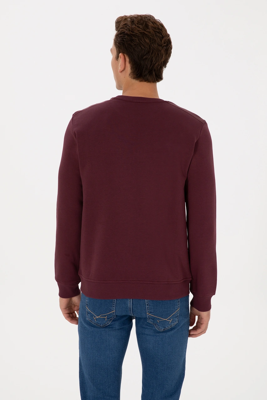 U.S. Polo Assn. Erkek Regular Fit Bisiklet Yaka Bordo Sweatshirt 50315536-VR177