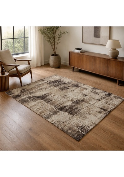 Kartela Halı Lora Halı Kaymaz Taban Makinede Yıkanabilir Halı Kahverengi - 100 X 150 Cm