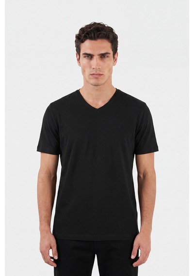 Buratti Pamuklu Regular Fit V Yaka T Shirt Erkek T Shirt 5902719 Siyah
