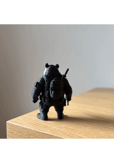 Zeroxo Kara Pençe Maskeli Panda Figürü Koleksiyonluk Dekoratif Obje 5x6 Cm