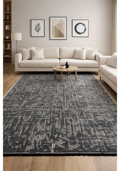 Hoom Rugs Vintage Vtg 119 Gri Dekoratif Yıkanabilir Kilim Gri