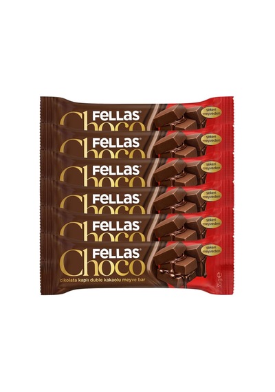 Çikolata Kaplı Meyve Bar Double Kakao 35gr X6