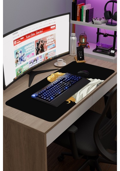 Ginga Eiyuu Densetsu Anime V1 - 90x40 Xxl Gaming Kauçuk Kaymaz Taban Mouse Pad Fare Altlığı