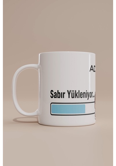 Sabır Yükleniyor Loading Bar Kupa Bardak Beyaz