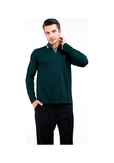 Tepi Polo Yaka Uzun Kol Kazak - Mint Mint