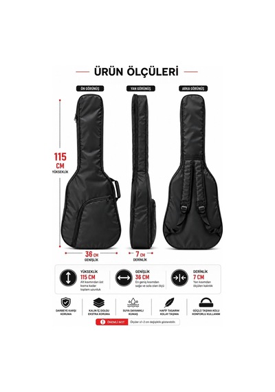 Yankı Bgc-36bk Siyah Bas Gitar Kılıfı Kalın Pedli Suya Dayanıklı Softcase - 9089871698449