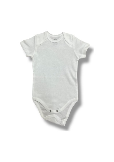 Fuar Baby %100 Pamuk Kısa Kollu Çıtçıtlı Zarf Yaka 4'lü Bebek Body Beyaz