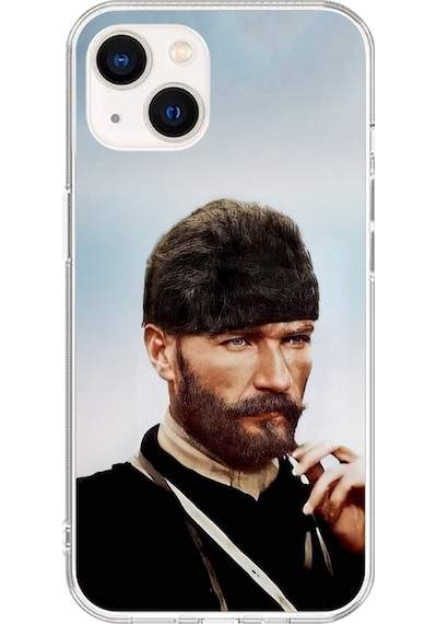 Apple Uyumlu iPhone 15 Plus Şeffaf Kılıf Atatürk 2 Tasarımlı