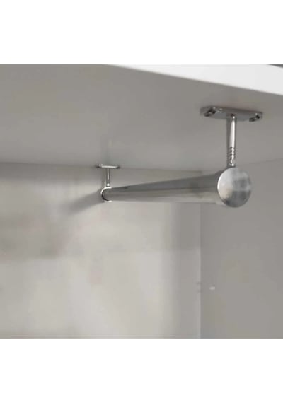 Dolap İçi 70cm Krom Yuvarlak Askı Borusu Askı Borusu+flanş+vida Metal Gri Tr Diğer