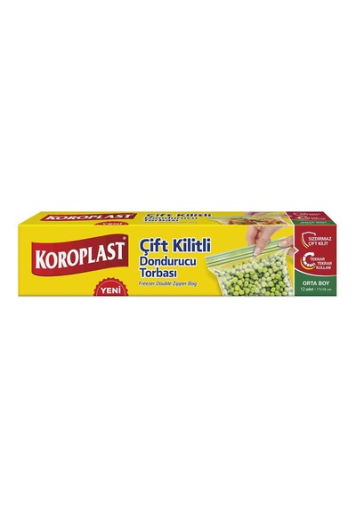 5 Adet Koroplast Çift Kilitli Dondurucu Torbası Orta 12'li Diğer