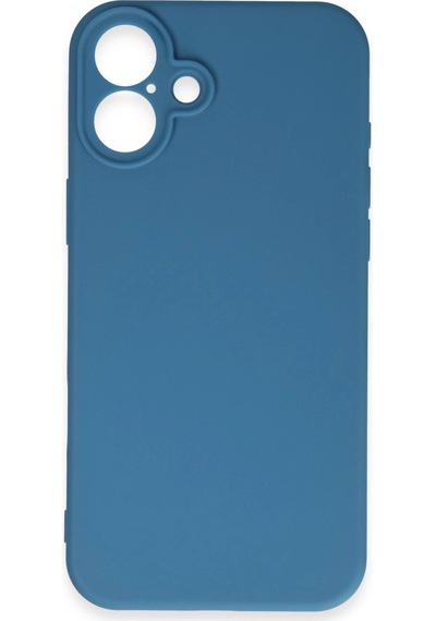 Apple Uyumlu iPhone 16 Plus Kılıf First Silikon Mavi\