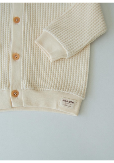 Kitikate Organik Gofre Hırka Natural Natural
