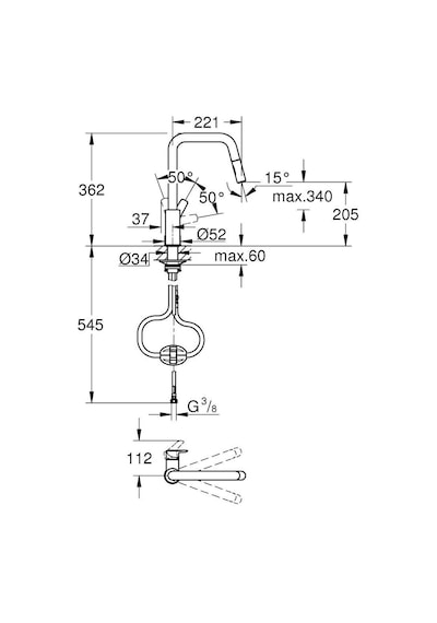Grohe Eurosmart 2 Akışlı Eviye Bataryası - 30619000 Gümüş