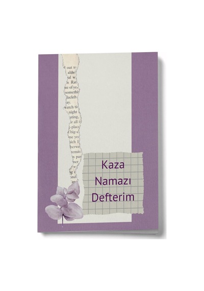 Kaza Namazı Defterim, İslami Namaz Takip Defteri, Çizgili Tasarım, Çiçek Desenli
