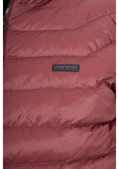 Maraton Sportswear Büyük Beden Erkek Kapşonlu Uzun Kol Basic Bordo Mont 21874-bordo Bordo
