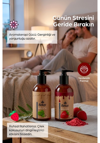 "çilek Aromalı & Natural 120 Ml Vücut Masaj Yağı Doğal, Rahatlatıcı Ve Nemlendirici" - 298182468