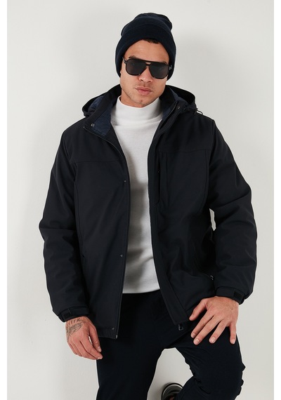 Buratti Regular Fit Çıkarılabilir Kapüşonlu Astarlı Erkek Mont 497Hector Lacivert