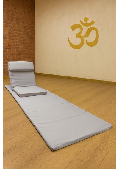 Backjack Meditasyon Sandalyesi Destekli Yer Minderi + 60x180 Kumaş Mat - Backjack 3xl Gri