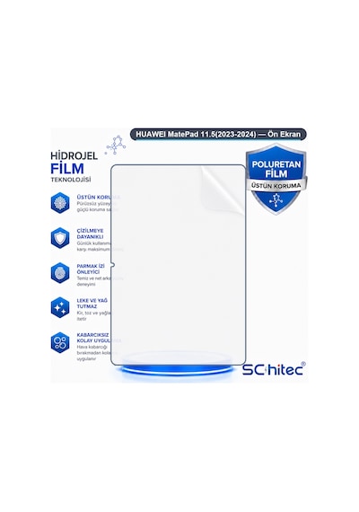 Matepad 11.5 2023-2024 Uyumlu Ön Yüzey Nano Şeffaf Hidrojel Ekran Koruyucu
