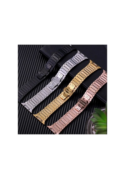 Newface - 61 - Apple Watch Uyumlu 42mm Kr413 Fine Steel Kordon - Csmo-tex - - Rose