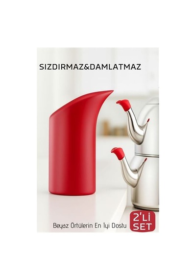 2'li Sızdırmaz Silikon Çaydanlık Ucu Aparatı - Damlatma Önleyici Akıllı Emzik Başlığı - Isıya Dayanıklı Altın