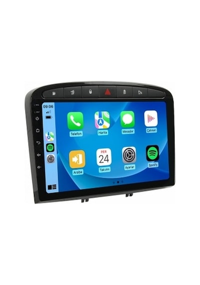 Aln Peugeot 308 Siyah 2007-2014 6gb Ram 128gb Hafıza 8 Çekirdek Carplay Android Multimedya 9"