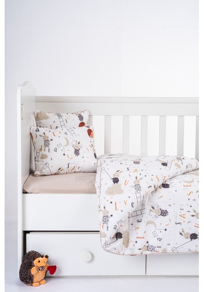 Patalena Home Pamuk 4 Parça Bebek Nevresim Takımı 100x150 Cm Cappuccino