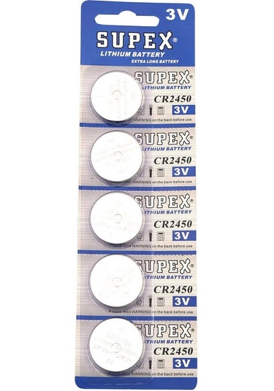 Supex Cr2450 3v Lityum Düğme Pil 5'li Kart