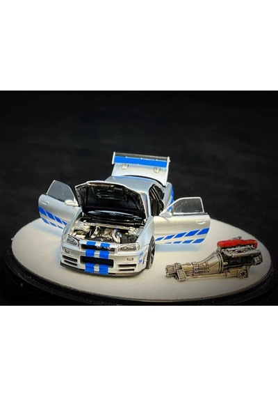 Hobiez World Orjinal 1:24 Lisanslı Nissan Skyline GTR Kapıları Kaputu Açılabilir Model Araba