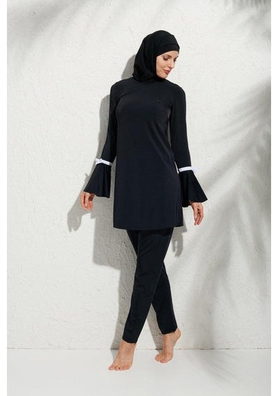 Pierre Cardin 191934 Uzunkollu Kolu Volanlı Tesettür Mayo