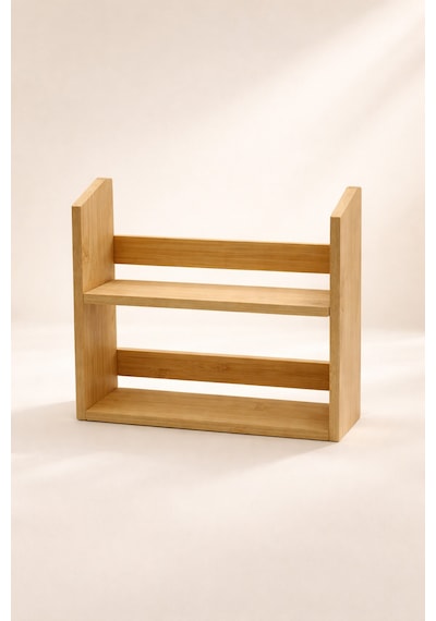 Prime - 2 Katlı Saklama Kabı Organizer Bambu Standlı Baharatlık Seti Diğer