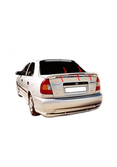Hyundai Accent LC Spoiler Bagaj Yüksek (Işıklı) Fiber 2000-2003