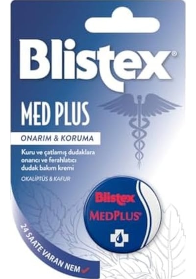 Blistex Medplus Kavanoz Kuru Ve Çatlamış Dudaklara Onarıcı Ve Ferahlatıcı Dudak Bakım Kremi X2