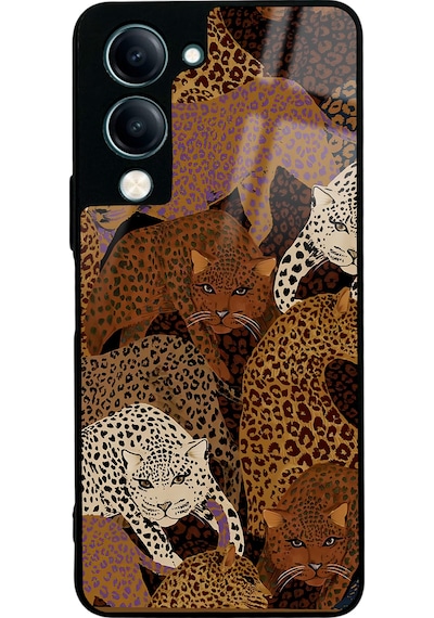 Vivo Y19 Leoparlar Tasarımlı Glossy Telefon Kılıfı Çok Renkli