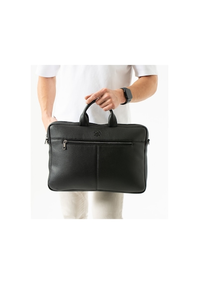 West Polo Westpolo Vegan Deri Unisex Laptop, Evrak Çantası - Siyah