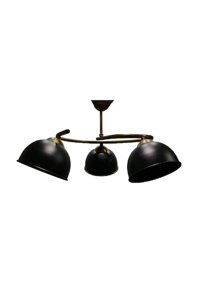 Riolight Modern Üçlü Mat Altın Gövde Siyah Başlık Metal Sarkıt Av
