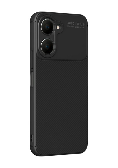 Vivo Y18 Uyumlu Kılıf Auto Focus Karbon Kapak - Siyah